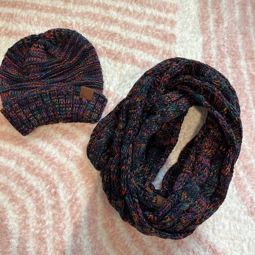 CC Knit Beanie and Scarf Set